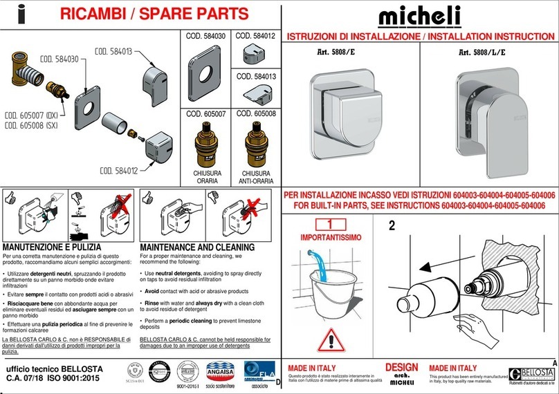 BELLOSTA Micheli 5808/E Installation instruction BELLOSTA Micheli 5808/E Installation instruction