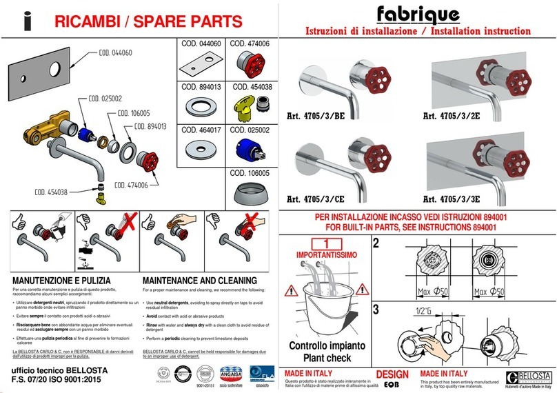 BELLOSTA Fabrique 4705/3/BE User manual BELLOSTA Fabrique 4705/3/BE User manual