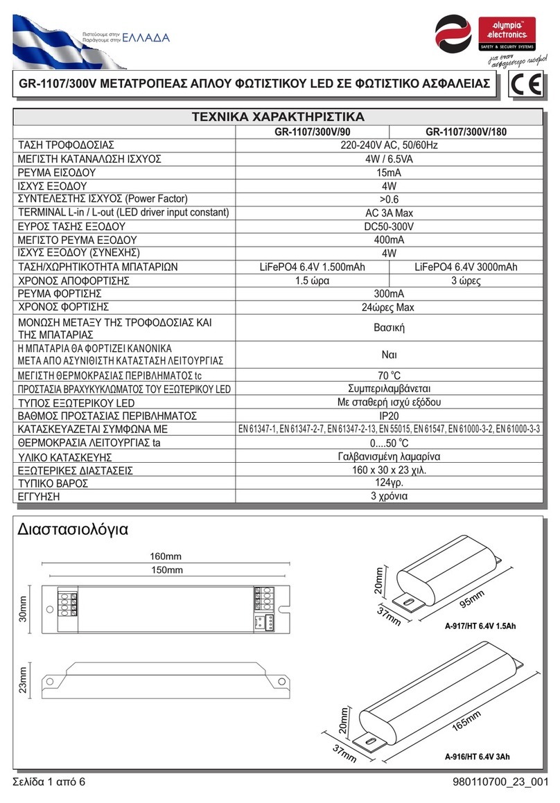 olympia electronics GR-1107/300V/90 quick start guide