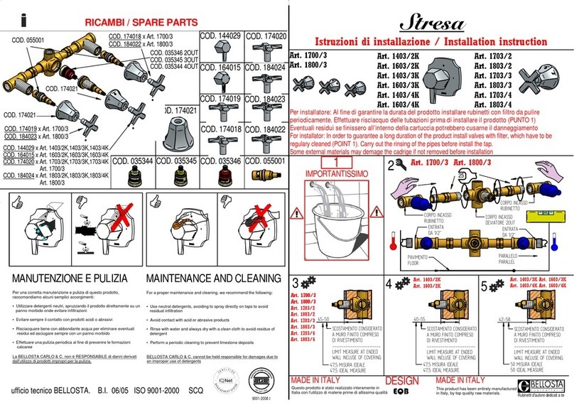 BELLOSTA Stresa 1700/3 Installation instruction