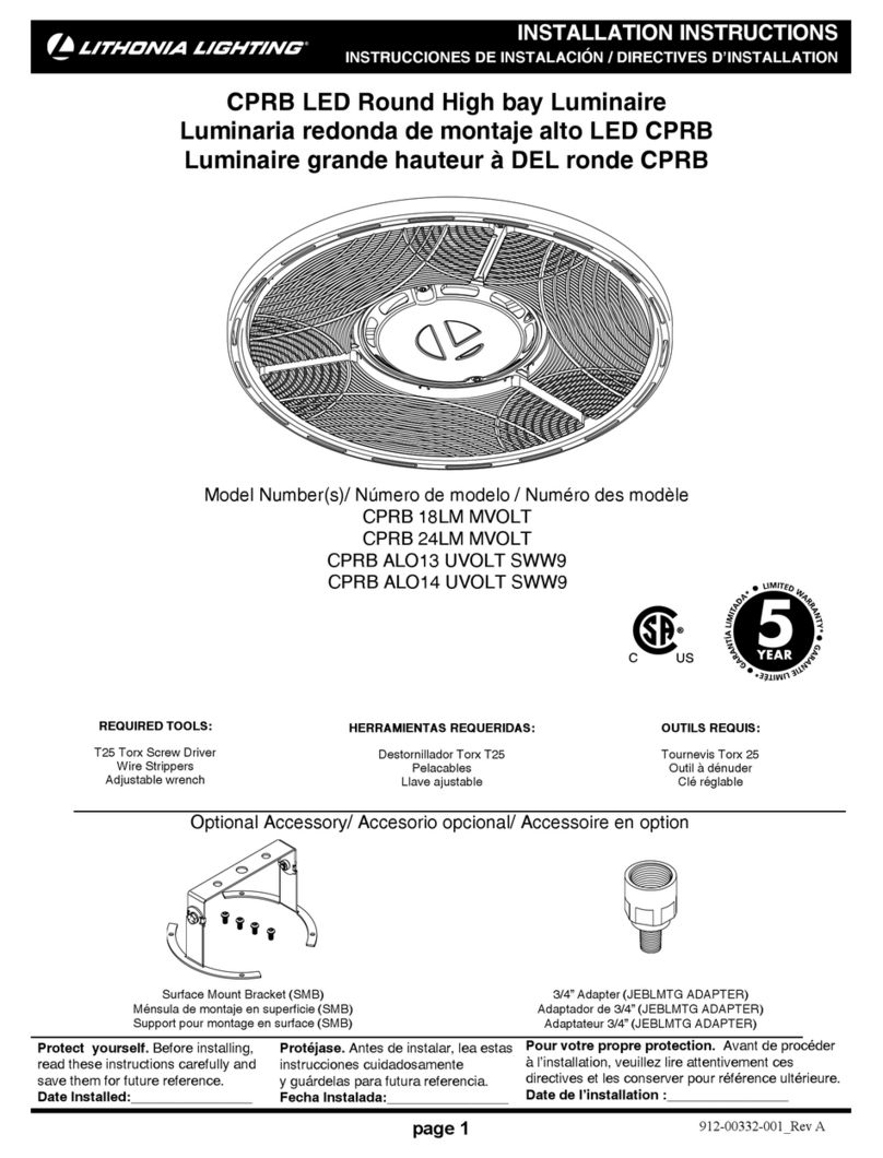 Lithonia Lighting CPRB 18LM MVOLT installation instructions Lithonia Lighting CPRB 18LM MVOLT installation instructions