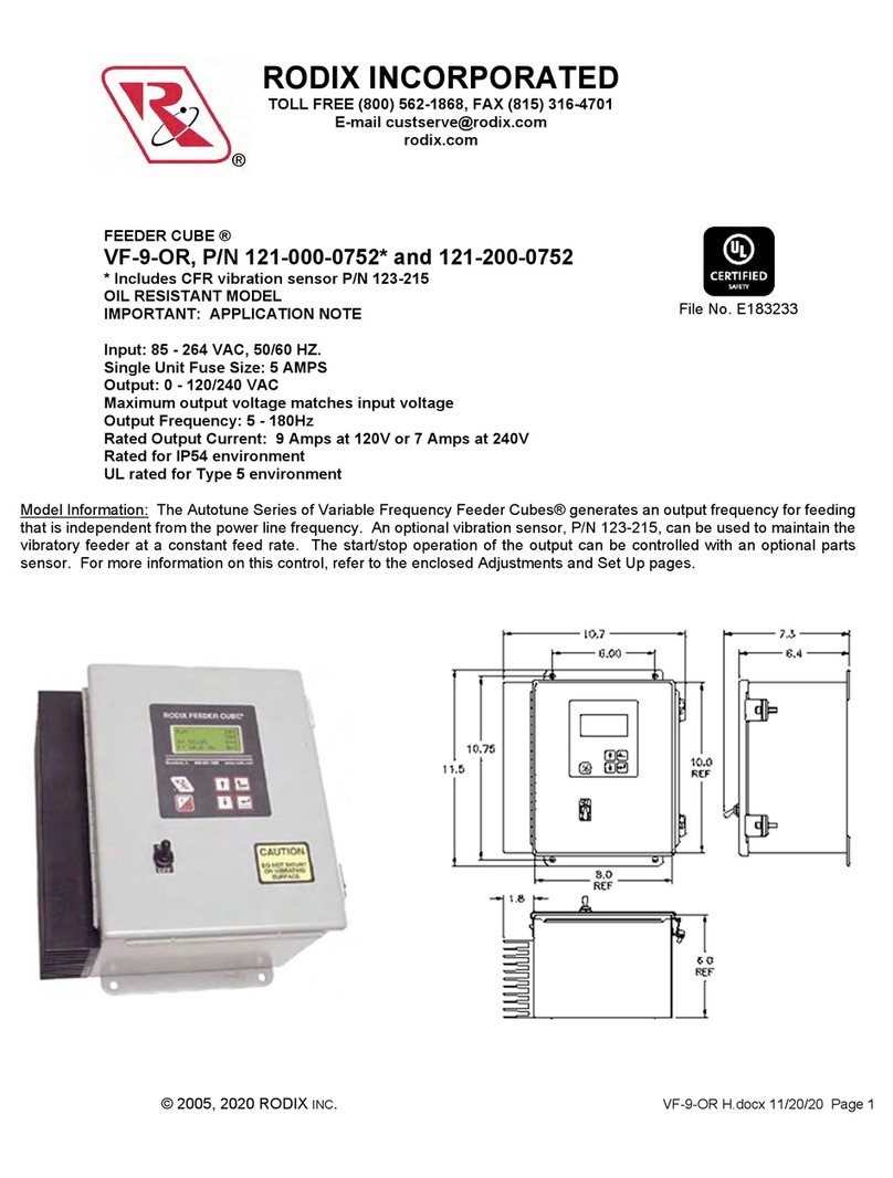 Rodix FEEDER CUBE VF-9-OR User manual
