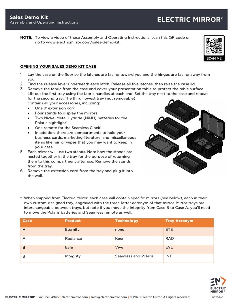 Electric Mirror Sales Demo Kit Assembly and operating instructions Electric Mirror Sales Demo Kit Assembly and operating instructions
