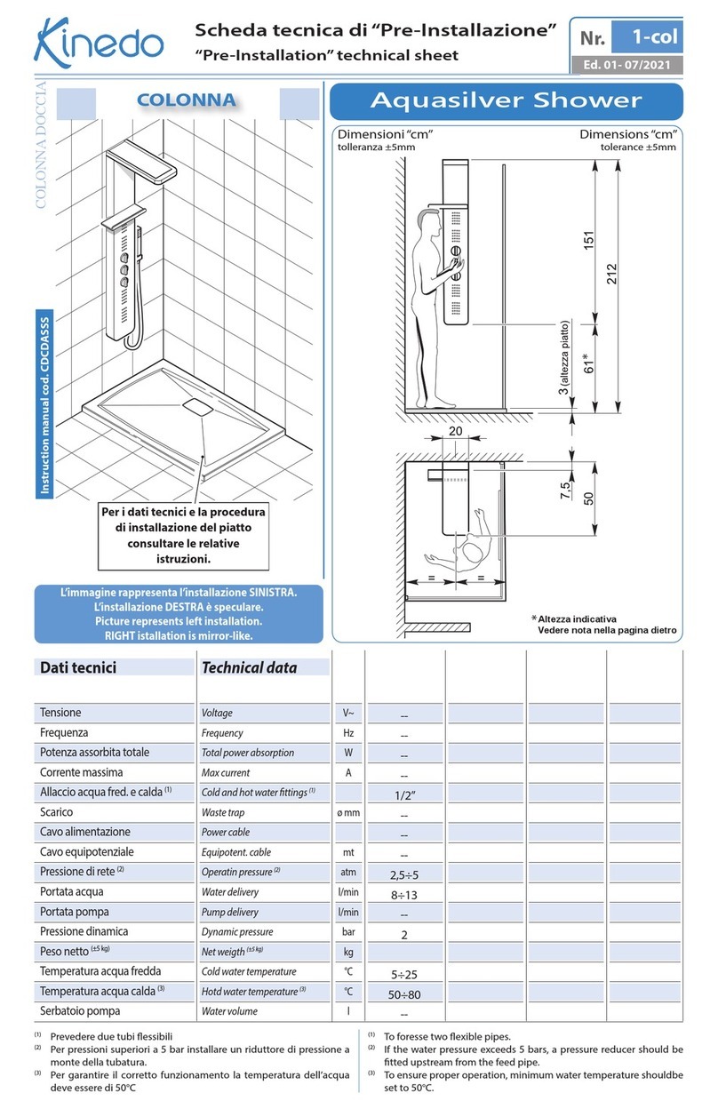 Kinedo 1-col Technical sheet