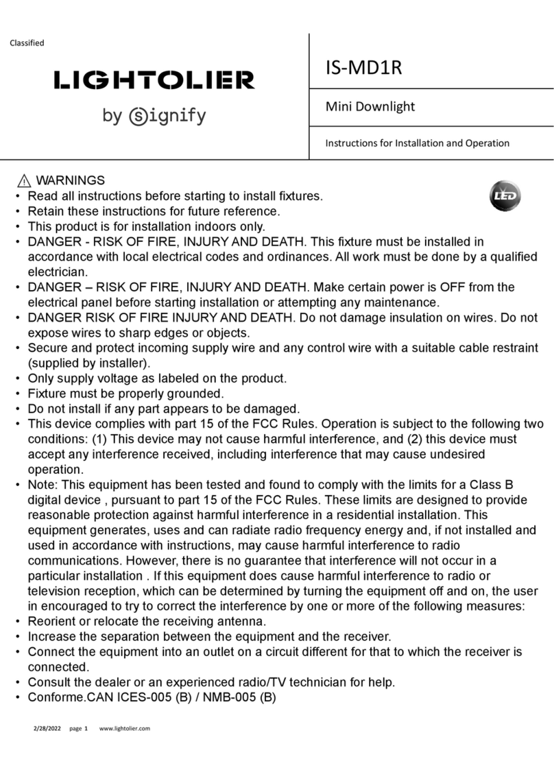 SIGNIFY LIGHTOLIER IS-MD1R Instructions for installation and operation SIGNIFY LIGHTOLIER IS-MD1R Instructions for installation and operation