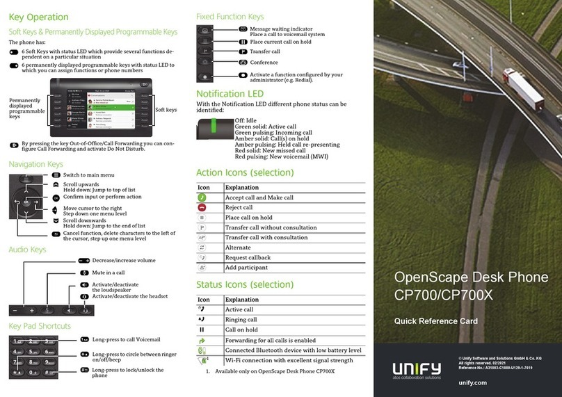 Unify OpenScape CP700 Reference guide