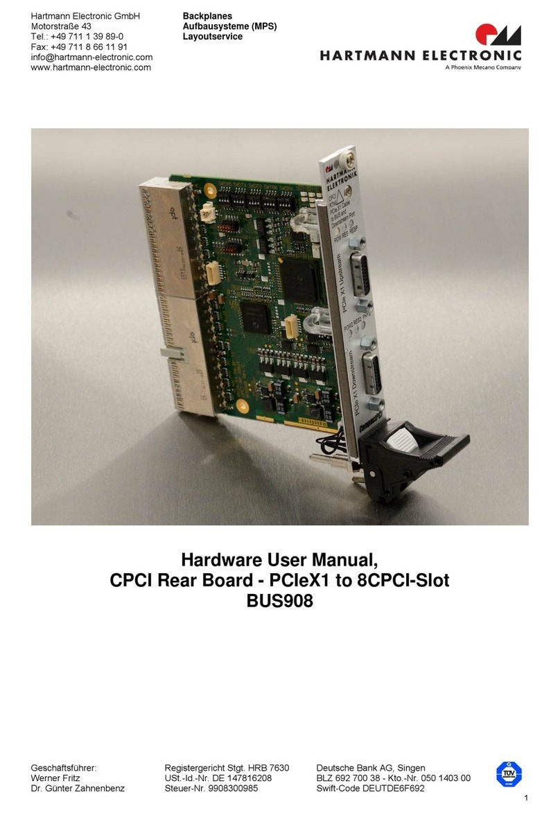 HARTMANN ELECTRONIC BUS908 Hardware user manual