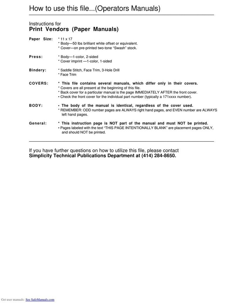 Simplicity 16920290 Operator's manual