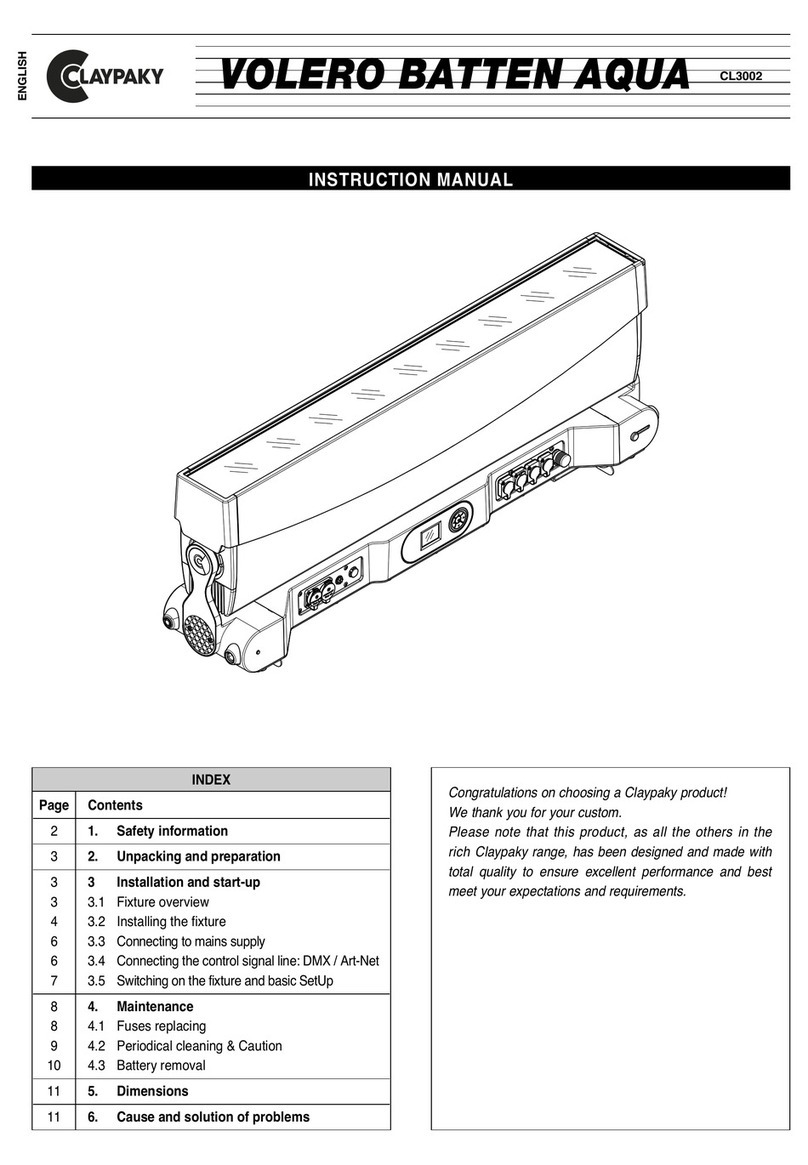 Claypaky VOLERO BATTEN AQUA instruction manual Claypaky VOLERO BATTEN AQUA instruction manual