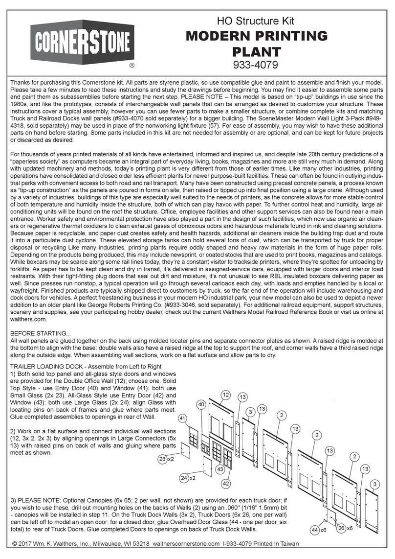Walthers Cornerstone 933-4079 User manual