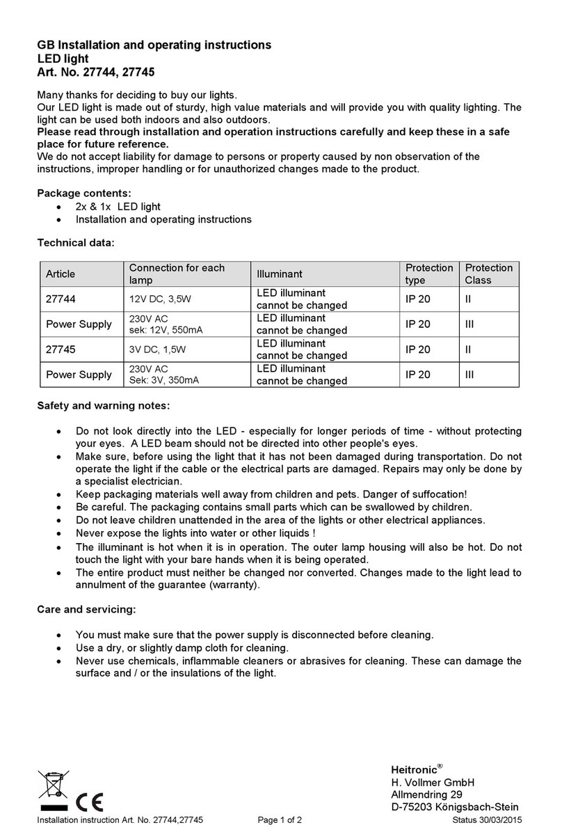 Heitronic 27744 Installation and operating instructions