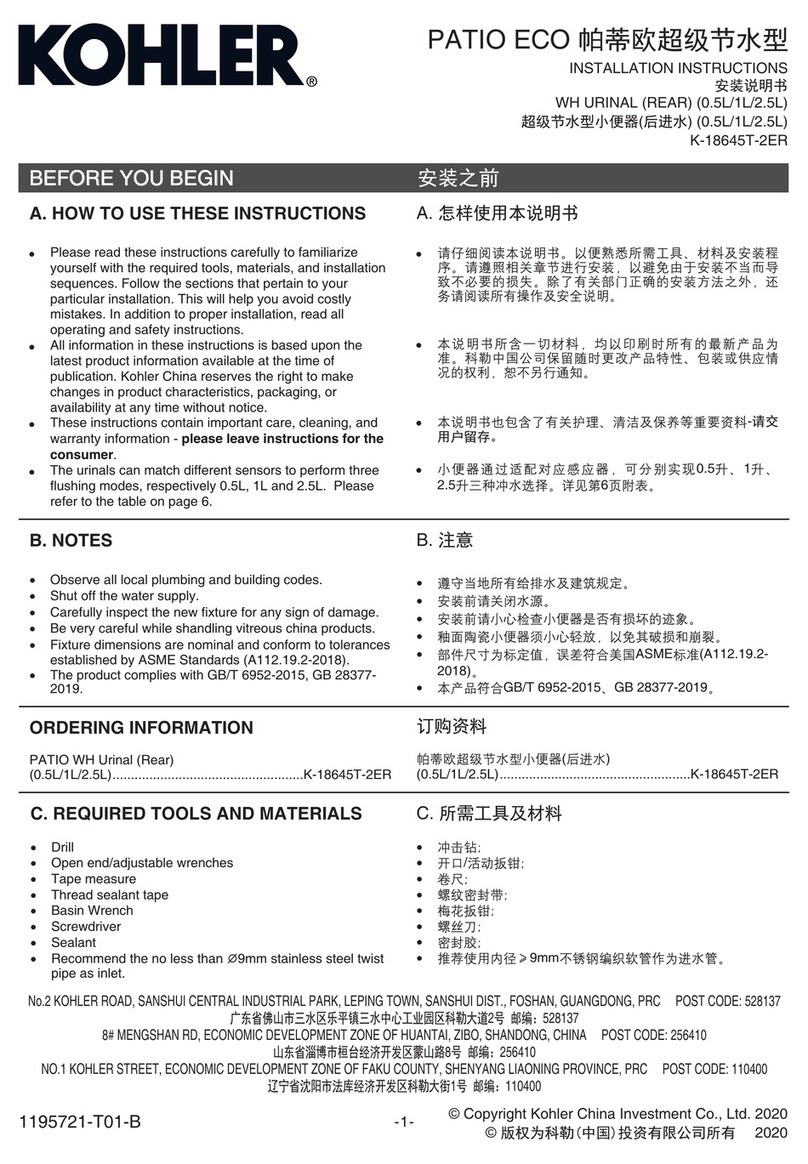 Kohler PATIO ECO K-18645T-2ER User manual Kohler PATIO ECO K-18645T-2ER User manual
