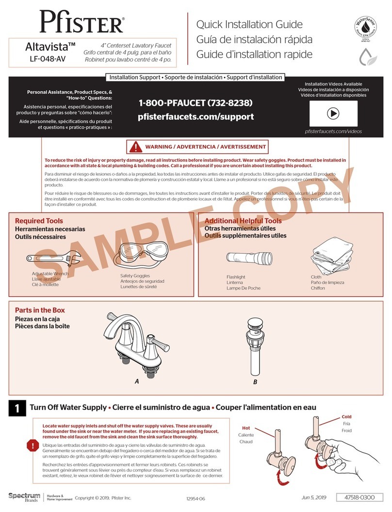 Spectrum Brands Altavista LF-048-AV Quick installation guide