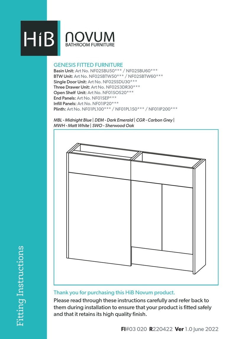 HiB Novum NF02SBU50 Series Fitting instructions HiB Novum NF02SBU50 Series Fitting instructions