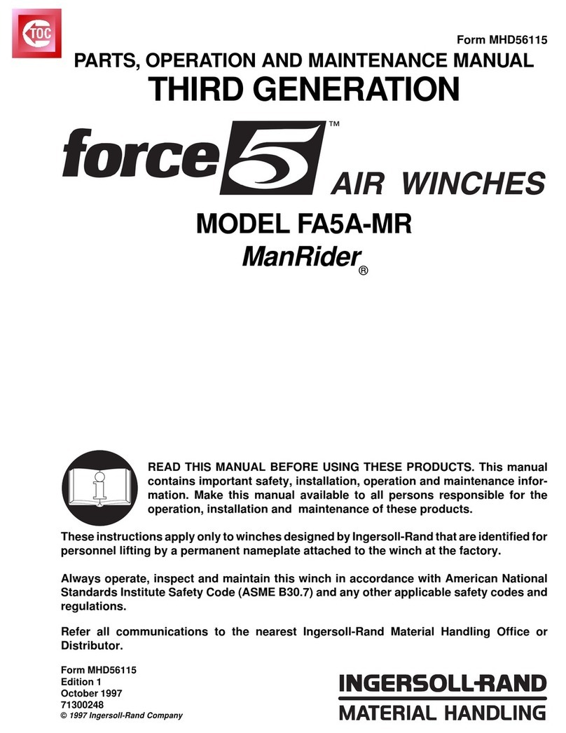 Ingersoll-Rand ManRider force5 FA5AMR-SMK1 Parts, operation and maintenance manual