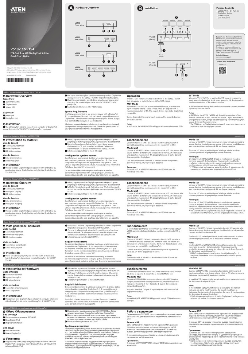 ATEN VS192 User manual