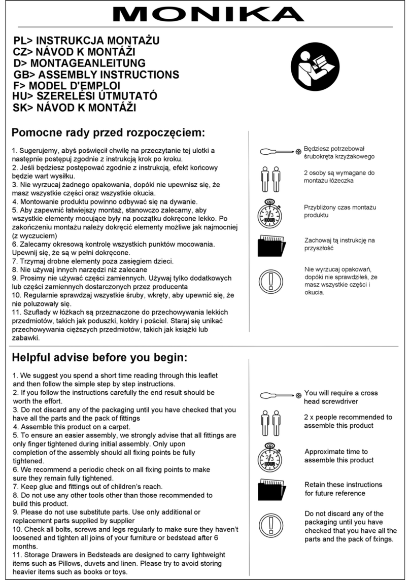 Arthauss Furniture MONIKA Assembly instructions Arthauss Furniture MONIKA Assembly instructions