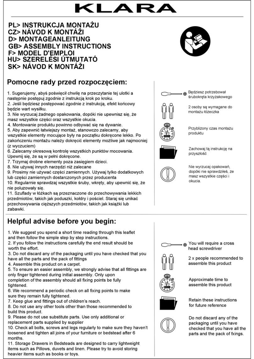 Arthauss Furniture KLARA Assembly instructions