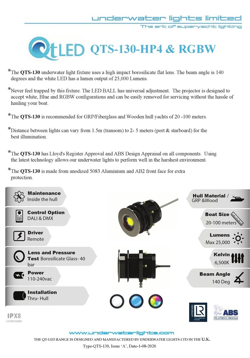 UNDERWATER LIGHTS LIMITED QT LED QTS-130 Series manual UNDERWATER LIGHTS LIMITED QT LED QTS-130 Series manual