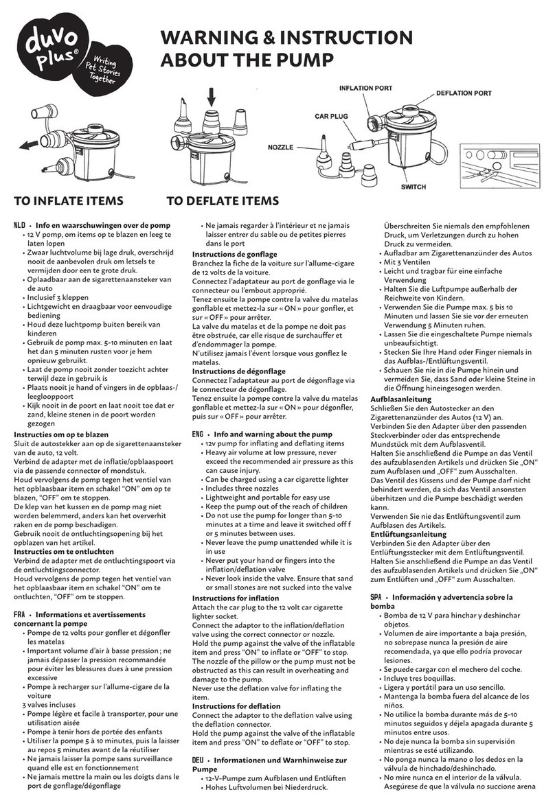LAROY DuvoPlus Air pillow car seat extension Warning & instruction
