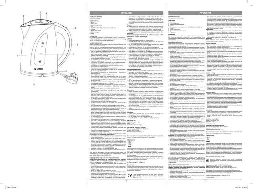 Vitek VT-1164 GY Manual instruction