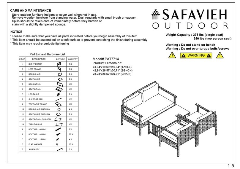 Safavieh Outdoor Garnen PAT7714 quick start guide