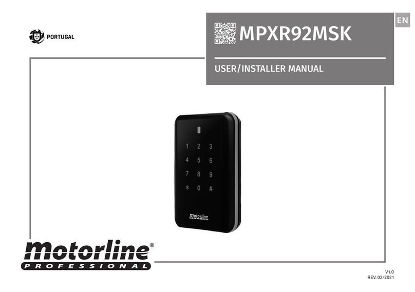Motorline professional MPXR92MSK User& installer's manual
