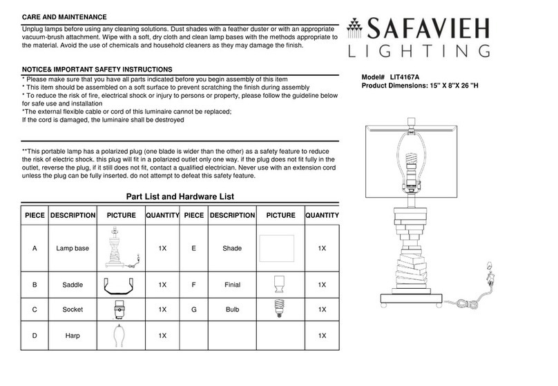 Safavieh Lighting CRYSTAL KEY LIT4167A User manual