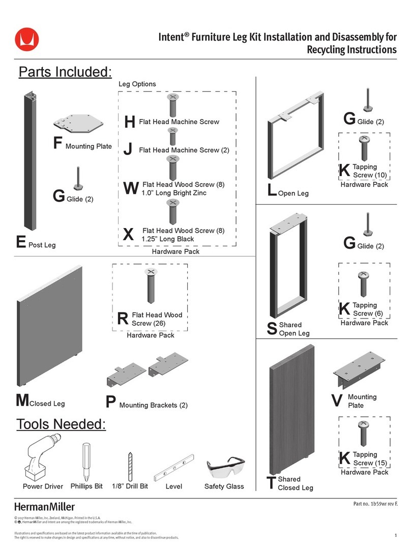 Herman Miller Intent Furniture Leg Kit Installation and Disassembly