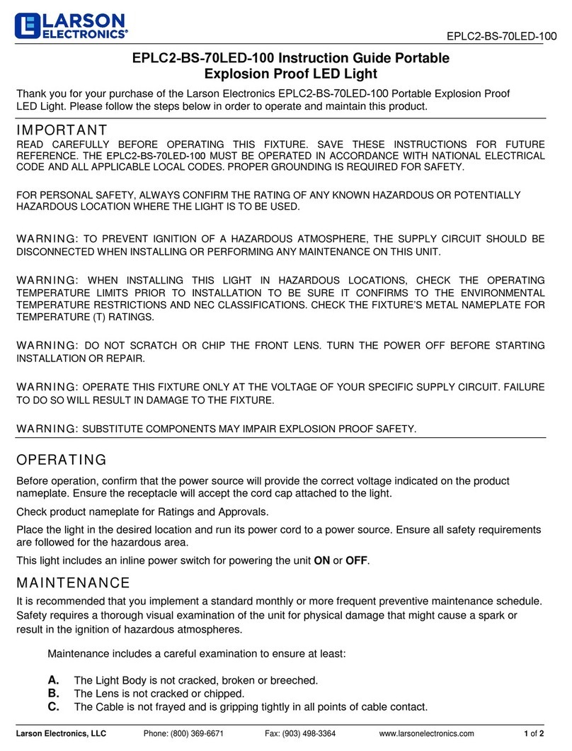 Larson Electronics EPLC2-BS-70LED-100 Instruction guide