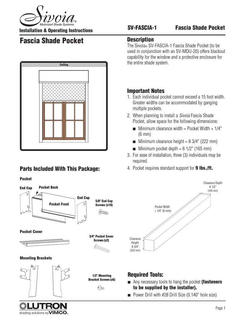 Vimco LUTRON Sivoia V-FASCIA-1 User manual