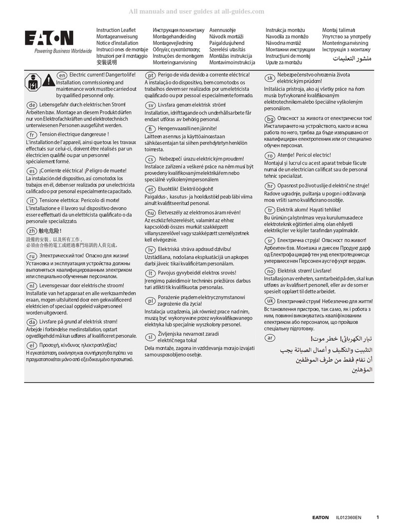 Eaton Power Defense PD2 IP2X Instruction leaflet