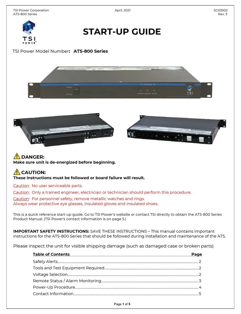 TSi Power ATS-800 Series Startup guide