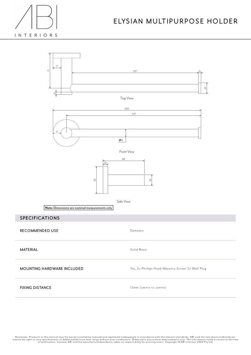abi ELYSIAN MULTIPURPOSE HOLDER User manual abi ELYSIAN MULTIPURPOSE HOLDER User manual