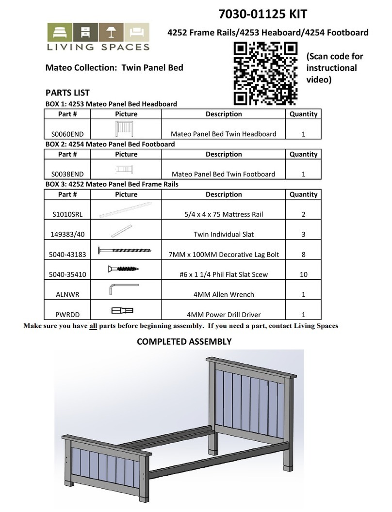 Living Spaces Mateo 7030-01125 KIT User manual Living Spaces Mateo 7030-01125 KIT User manual