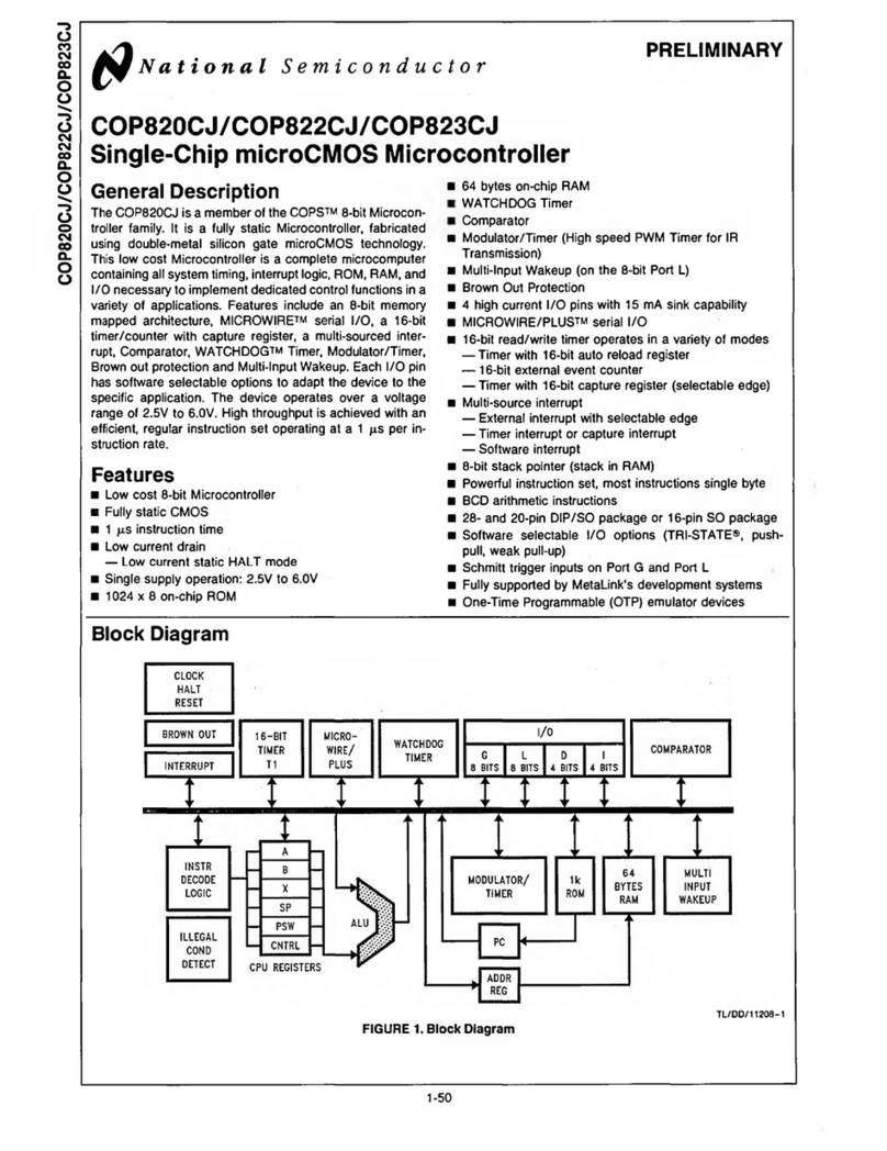 National Semiconductor COP820CJ manual