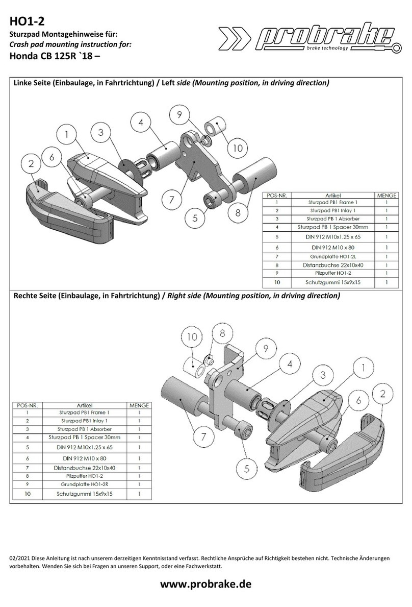 probrake HO1-2 Mounting instruction