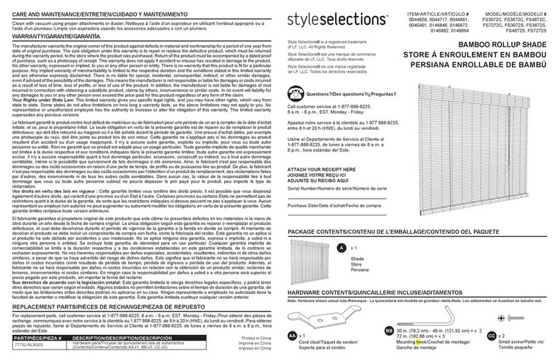 Style selections FS3072C quick start guide Style selections FS3072C quick start guide
