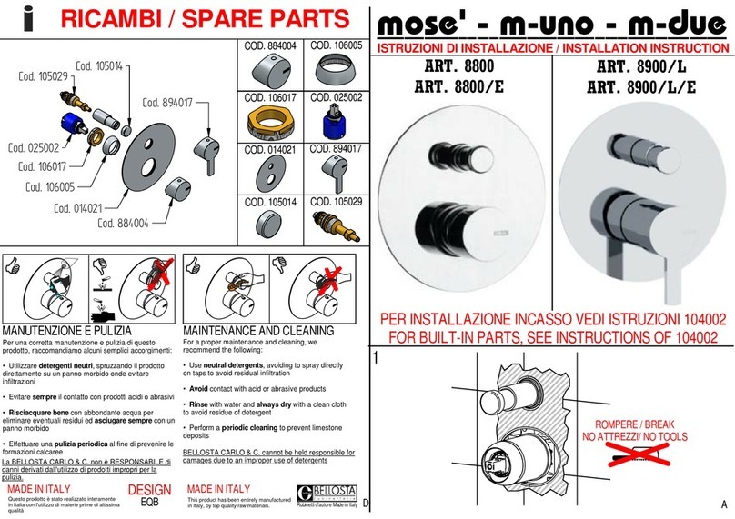 BELLOSTA mose' 8800 installation instructions