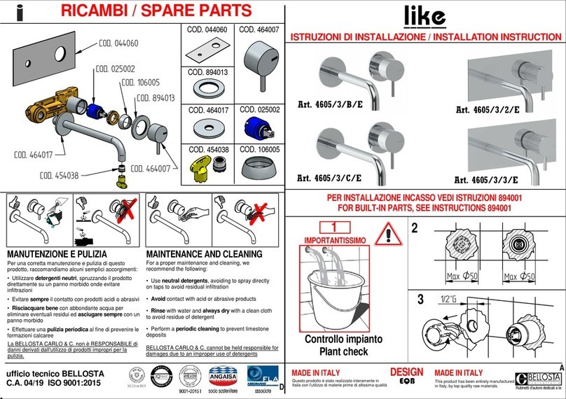 BELLOSTA Like 4605/3/B/E installation instructions