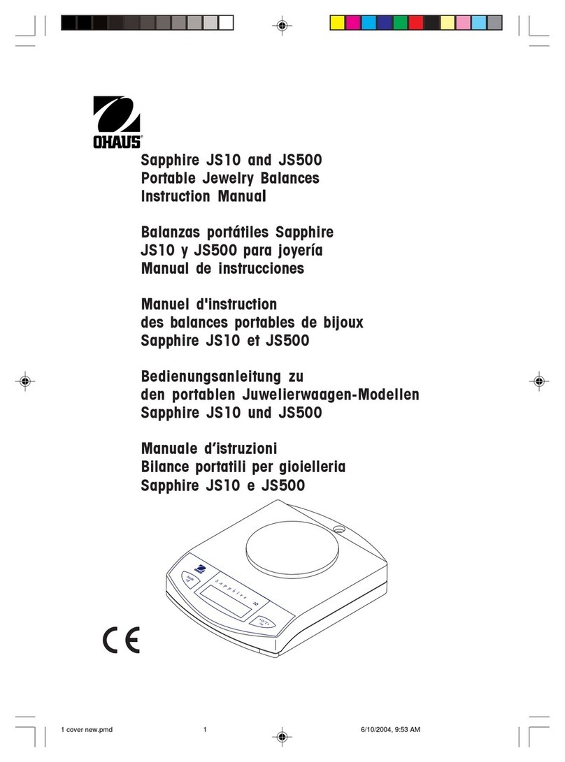 OHAUS Sapphire JS10 User manual