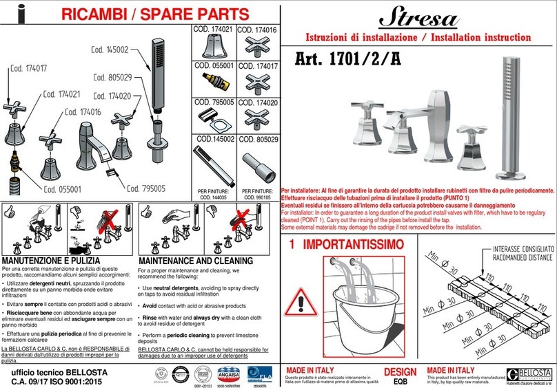 BELLOSTA Stresa 1701/2/A User manual BELLOSTA Stresa 1701/2/A User manual