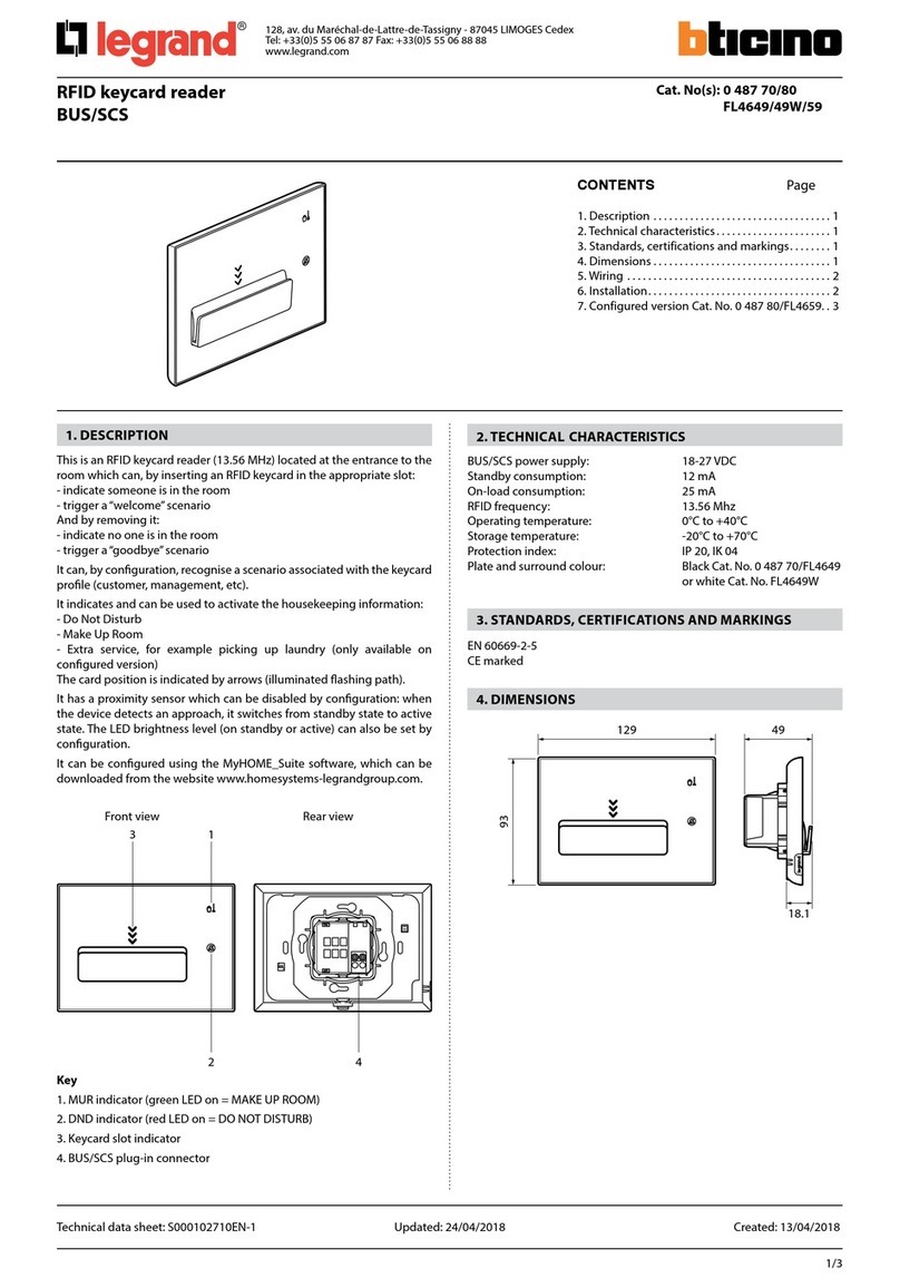 LEGRAND Bticino FL4649 quick start guide