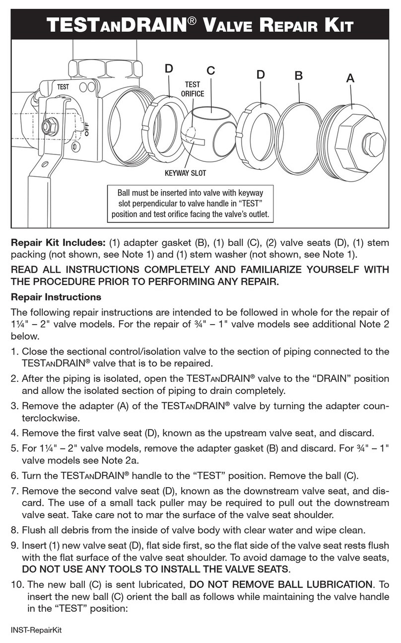 AGF TESTanDRAIN Valve Repair Kit Repair instructions AGF TESTanDRAIN Valve Repair Kit Repair instructions