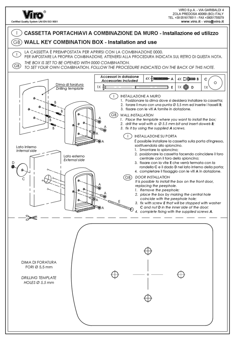 Viro WALL KEY COMBINATION BOX Guide