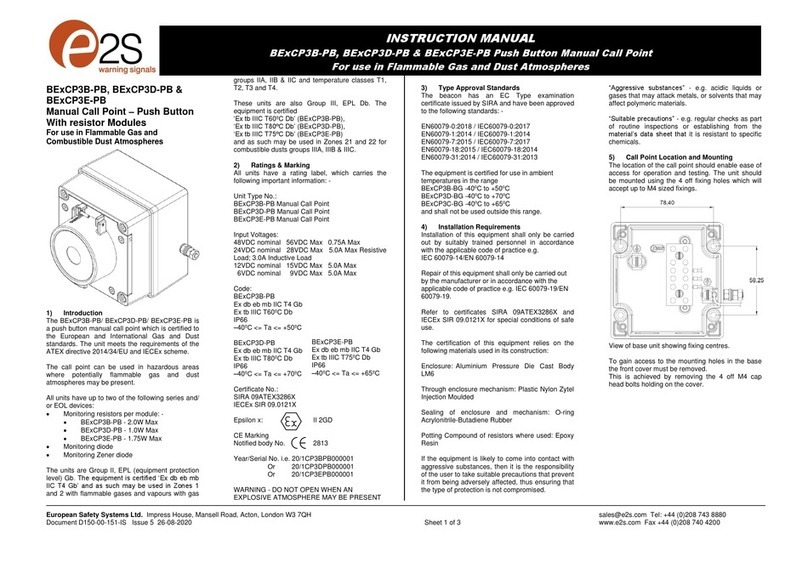 E2S BExCP3B-PB User manual