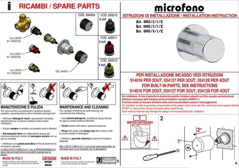 BELLOSTA Microfono 6903/2/1/E installation instructions
