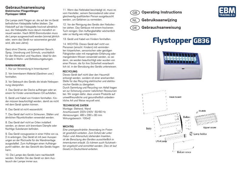EBM TRADING Flystopper GB36 operating instructions