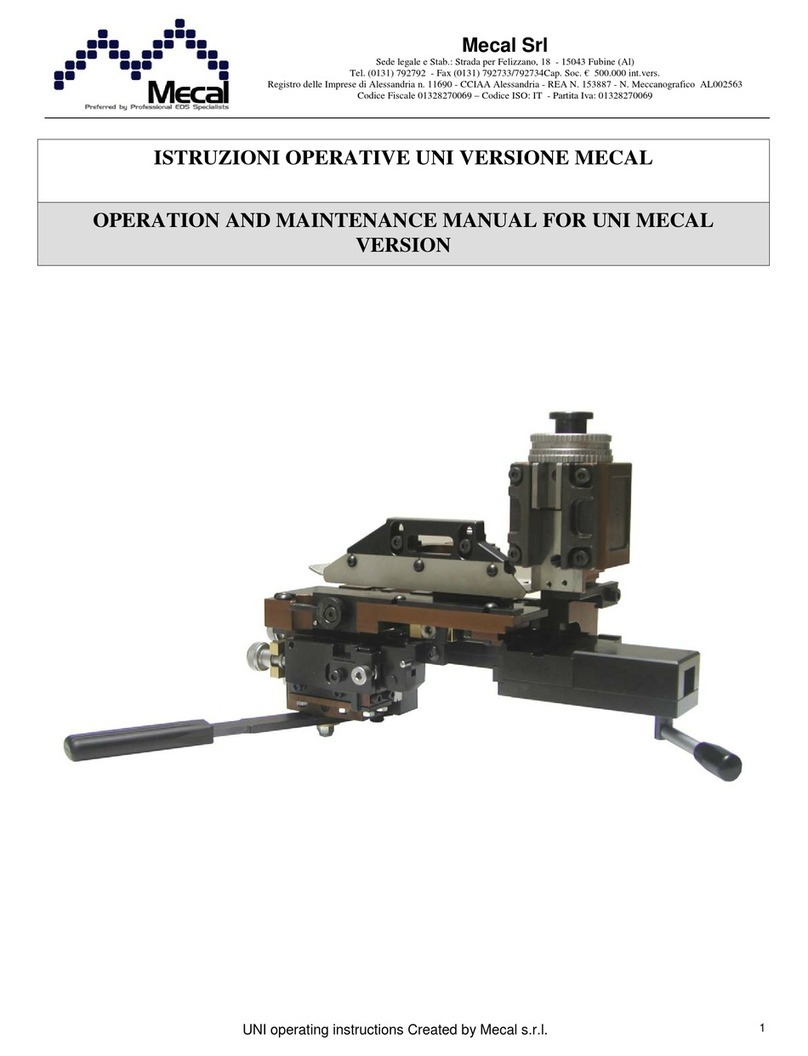 Mecal UNI MECAL VERSION Operation and maintenance manual