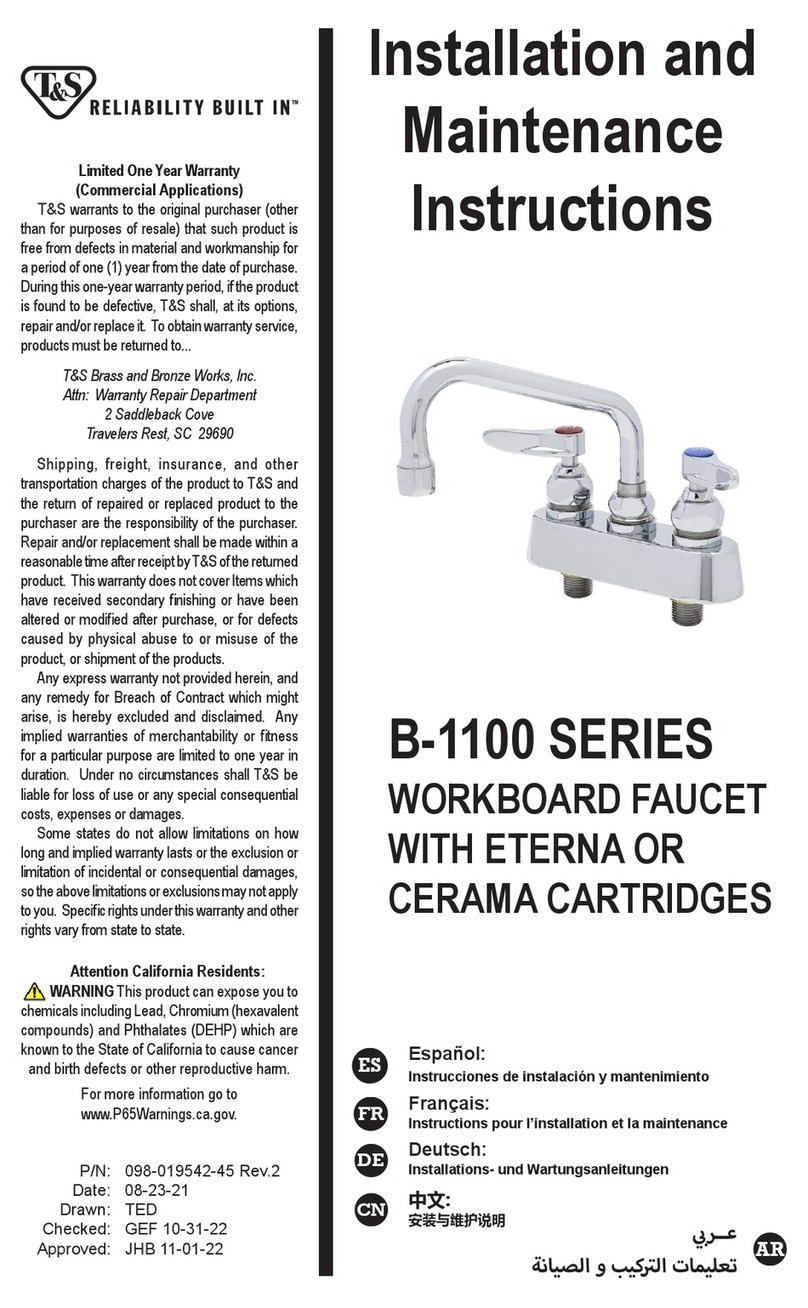 T&S B-1100 SERIES User manual T&S B-1100 SERIES User manual